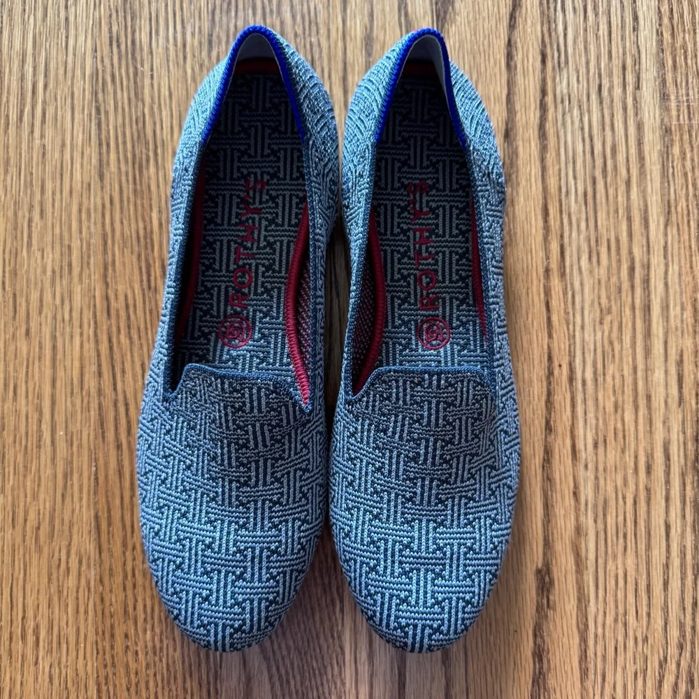 ROTHY'S | Women's The Loafer in blue and gray pattern SIZE 9 - Picture 2 of 8